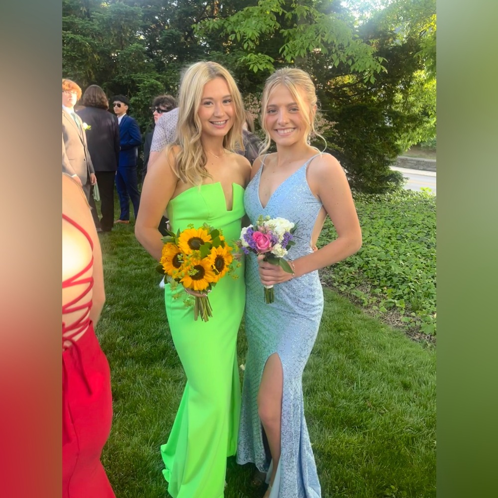 bright green prom dress